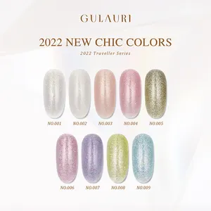 GULAURI Gel UV para unhas 9 cores brilho brilhante branco rosa azul conjunto de esmalte de gel de primavera verão luxuoso para unhas sereia