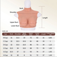 Plaque pectorale réaliste en silicone pour homme travesti, formes mammaires artificielles, seins factices réalistes sans tétons, légers, sans couture, grande taille