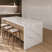Pabrik furnitur dapur Foshan, dapur modern lengkap custom, pulau aluminium modular dengan tempat duduk