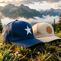 Gorra de Béisbol Azul Marino Personalizada con Bordado 3D de Estrella y Estampado Puff, Visera Sandwich de Sarga de Algodón, Venta al por Mayor 25MOQ
