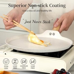 Cổ Điển Trắng Không Dính Crepe <span class=keywords><strong>Pan</strong></span> Với Stay-Mát Xử Lý Thân Thiện Với Môi Phẳng Chảo Bánh Vỉ Nướng Cho Roti <span class=keywords><strong>Pan</strong></span> - Product Image 2
