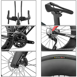 Vélo de triathlon BXT Carbon TT, cadre T700/T800, jante en carbone TANDELL 88 mm, frein à disque hydraulique, 700x28C, selle imprimée en 3D - Product Image 3