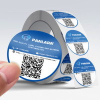 Label Transparan Kode Batang Kustom Pabrik, Stiker Kode QR Data Variabel Tahan Air