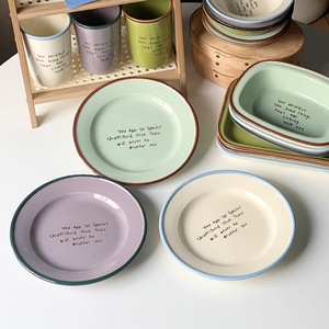 Lelyi minimalista Ins plato de cerámica británico ecológico desayuno casero y plato de postre occidental - Product Image 2