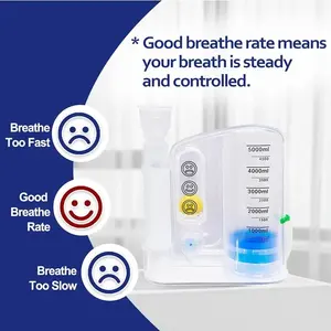 Appareil d'entraînement respiratoire 5000ML Mesure du volume d'inhalation, équipé d'un indicateur de débit de balle - Product Image 2