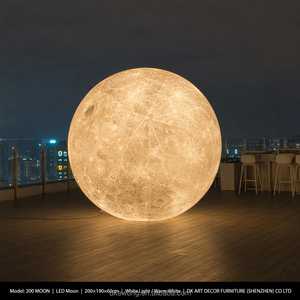 L001 โคมไฟทรงกลม LED ขนาดใหญ่สำหรับตกแต่งภายนอกอาคาร ทนทานต่อรังสียูวี ทำจากวัสดุ FRP เหมาะสำหรับสวน รีสอร์ท ห้างสรรพสินค้า และตกแต่งภูมิทัศน์ - Product Image 2