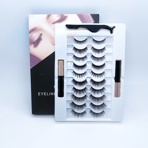 10 paires de <span class=keywords><strong>cils</strong></span> <span class=keywords><strong>magnétiques</strong></span> et kit d'eyeliner sans colle <span class=keywords><strong>cils</strong></span> <span class=keywords><strong>magnétiques</strong></span> réutilisables <span class=keywords><strong>avec</strong></span> ensemble d'eyeliner et de pincettes - Product Image 1