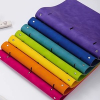 Organiseur de documents en cuir PU souple personnalisé format A4, classeur à feuilles mobiles, couverture de carnet de notes, planificateur, classeur à 3 anneaux