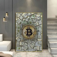 Art mural abstrait toile peinture argent Dollars nordique mur Art affiches imprime mur photo maison Cuadros décor