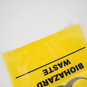 Logo <span class=keywords><strong>personnalisé</strong></span> durable jaune HDPE PE grand sac plat de déchets à risque biologique élimination médicale pour les préservatifs de pilules liquides - Product Image 4