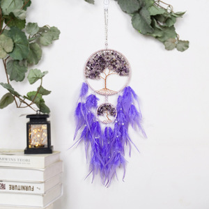 Piedra de grava de cristal natural, carillón de viento de piedra cruda, atrapasueños, decoración del hogar, adornos de cristal para el hogar, regalo para niña - Product Image 6
