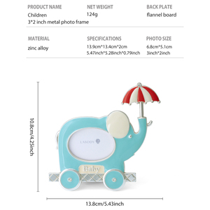 Cadre photo en métal en forme d'éléphant mignon, en alliage de zinc émaillé, pour la décoration de la chambre d'enfant, cadeau souvenir de baby shower - Product Image 2