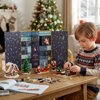 Boîte de calendrier de l'Avent en blocs de construction vides en gros, personnalisable, remplissable, mini-puzzle de briques magnétiques, emballage de compte à rebours de Noël