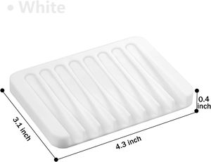 Hot Sale Silicone Soap Dish with Drain Bar Soap Holder for <b>Shower</b> Bathroom and Kitchen Sink Organizer Waterfall Soap <b>Tray</b> - Product Image 2