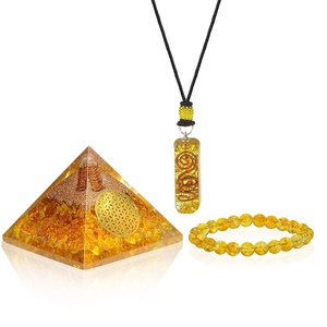 Pirámide de Cristal Orgón Amarillo, Escultura de Piedras Preciosas Hecha a Mano para Meditación, Decoración del Hogar, Regalo - Product Image 3