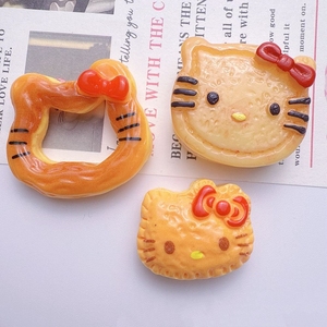 Accessori in Resina a Forma di Cibo Cartoon, Charm 3D Gatto KT Hamburger per Fai-da-Te, Clip per Capelli, Portachiavi, Decorazioni per Scarpe, Custodie per Telefoni e iPad - Product Image 1