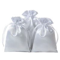 Sacs de rangement pour bijoux en satin pour femmes, taille personnalisée, colorés, à cordon, tendance, réutilisables, écologiques, de haute qualité, portables