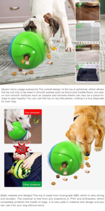 Dispenser cibo interattivo per animali domestici Slow <span class=keywords><strong>Treat</strong></span> nuovo design di educazione vocale slow leak <span class=keywords><strong>dog</strong></span> <span class=keywords><strong>toy</strong></span> ball ball - Product Image 3