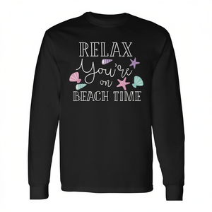 Relájese y disfrute de la playa con esta divertida camiseta de manga larga motivante para escapadas. - Product Image 2
