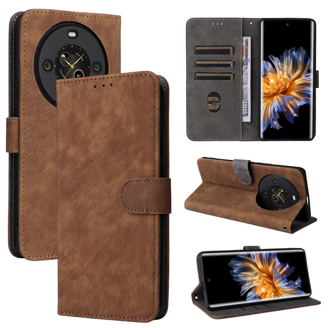 Camera Protection PU Leather Case Cover Shell RFID Blocking Card Holder Wallet Leather Phone Case for Fossibot S3 Pro