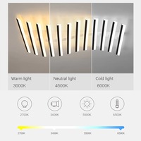Plafonnier LED moderne et simple design pour le salon Normcore Fishbone Lamp Iron Acrylic IP44 Complete Scandinavian Style