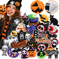 Patch brodé Halloween en gros : Fantôme effrayant, Citrouille, Chauve-souris, Sorcière, Crâne, Chat, Araignée – à thermocoller ou à coudre
