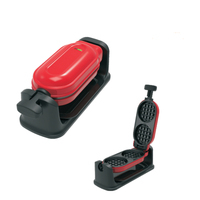 Gaufrier électrique en plastique Huaqi, mini, capacité de 3 gaufres, taille 4 pouces, pour gaufres, œufs et fromages grillés, pour collations