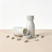 Bouteilles de pilules en plastique PET en forme de bouteille de lait, blanches, pour capsules de vitamines, comprimés, compléments alimentaires, impression personnalisée