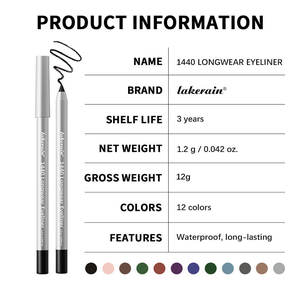 Eyeliner longue tenue Lakerain 24h, résistant à l'eau, anti-bavures, application précise et fluide, effet smoky, 12 couleurs - Product Image 4