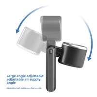 Ventilateur à brume d'eau pliable rechargeable avec écran numérique, mini ventilateur sans pales, ventilateur électrique à faible bruit
