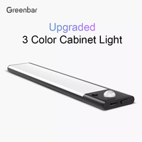 Iluminación Inalámbrica Magnética para Gabinetes, Barra LED Regulable Tipo-C, 3 CCT, Recargable, Delgada, de Pared, con Interruptor Táctil, Luz Moderna
