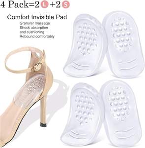 4 Pcs Coussinets de talon en gel pour le sport Support en <span class=keywords><strong>silicone</strong></span> confortable pour la fasciite plantaire Éperon osseux <span class=keywords><strong>Tendinite</strong></span> d'Achille Talon arrière lavable - Product Image 5