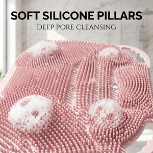 Multifunctional Silicone Foot & <b>Back</b> Scrubber Mat - Non-Slip Bath Mat with Foot Massager & Exfoliating <b>Brush</b> - Product Image 5