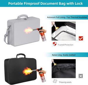 Sac de rangement pour documents OEM, étanche et ignifuge, portable, résistant à la chaleur, verrouillable, pour la maison ou les voyages - Product Image 6