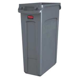 Bidone della Spazzatura Rubbermaid Slim Jim 87 L Grigio per Uso Commerciale - Product Image 1