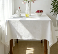 Nappe en coton blanc, ambiance simple, nappe de table en pur coton, nappe de dessert française, personnalisable