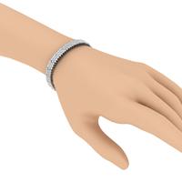 Bracelet tennis de 2 carats en argent sterling 925 ou en or jaune 18 carats sur argent sterling (7.5 pouces)