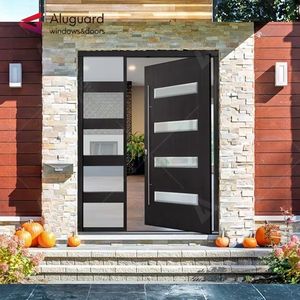 Ultimo stile Kerala doppio vetro <span class=keywords><strong>porta</strong></span> Pivot in alluminio <span class=keywords><strong>porta</strong></span> d'<span class=keywords><strong>ingresso</strong></span> principale baldacchino Design minimalista per ville - Product Image 3