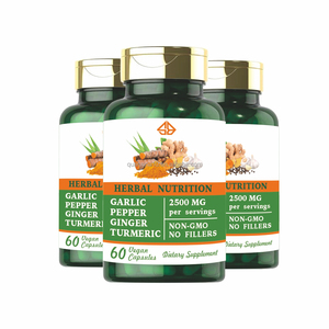 OEM Cúrcuma, Jengibre, Ajo y Pimienta Negra, Suplemento Herbal para la Salud de las Articulaciones, Inmunidad y Digestión en Adultos, 60 Cápsulas - Product Image 2