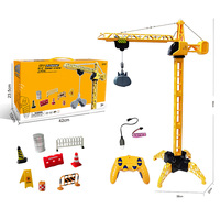Jouets de construction télécommandés 2,4 GHz à 6 canaux pour enfants, prêts à l'emploi, avec lumières et chargeur, type grue à tour