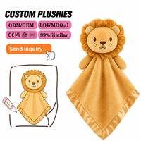 Boneka Singa Kustom, Mainan Lembut, Selimut Penghibur, 16 Inci, Selimut Keamanan Bayi Baru Lahir untuk Anak-Anak