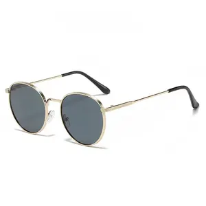 Wholesale Retro Fashionable Metal Round Sunglasses for Women Men Classic Frame