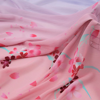 Tela de Chifón 100% Poliéster Ecológica, con Estampado Degradado y Efecto Arrugado, para Forro de Falda Hanfu Estilo Chino, Primavera-Verano