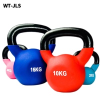 Kettlebell en fonte recouvert de néoprène avec logo personnalisé, poignée confortable, couleur personnalisée, poids codé par couleur, OEM/ODM