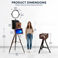Kiosque photo commercial léger en bois avec écran tactile de 15,6 pouces et alimentation 60W pour la location d'événements