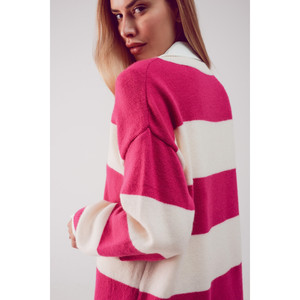 Abito a righe in fucsia - Product Image 1