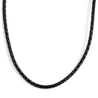 Collier pour homme Gemnel 2022 plaqué or Vermeil en argent sterling avec chaîne en cuir noir de 5 mm