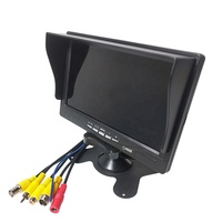 Moniteur de rétroviseur de voiture de 7 pouces, moniteur LCD de voiture 12V avec caméra arrière et aide au stationnement en marche arrière, ajustement universel