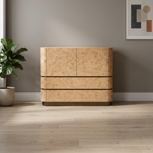 Le buffet élégant Nara en bois massif avec 3 tiroirs, mesurant 1200 x 500 x 1000 mm, offre un rangement élégant et un espace généreux. - Product Image 2