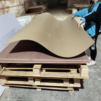 Revêtement en MDF ondulé flexible, panneau en bois de pin massif, décoration ondulée